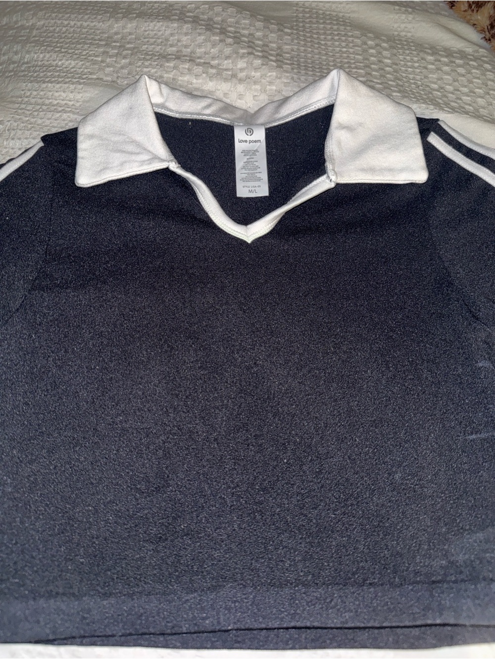 Women’s Black Short sleeve with White Collar